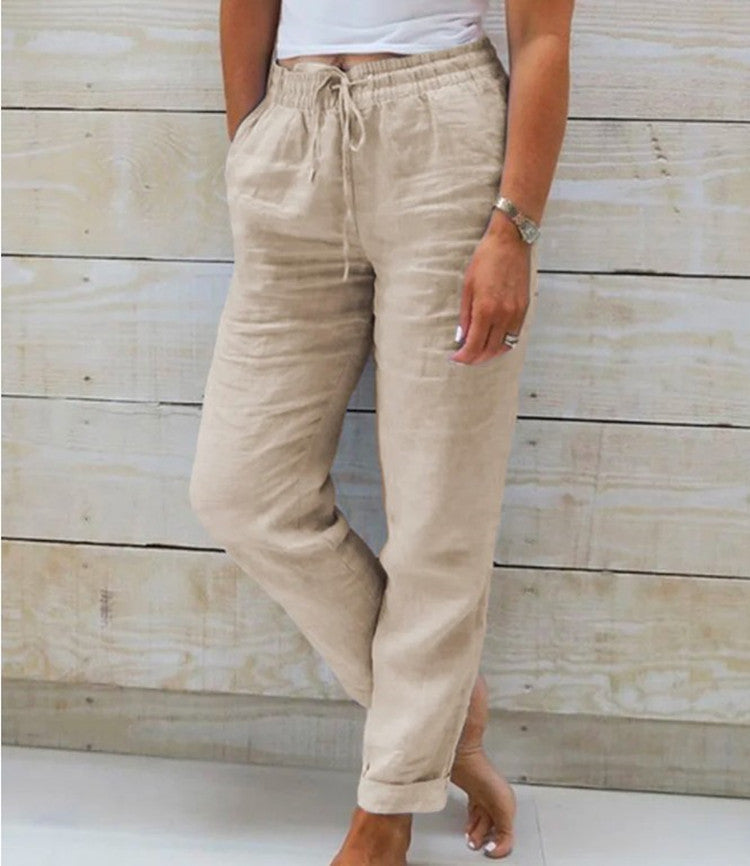 Pantalon en lin à cordon de serrage — vue 5