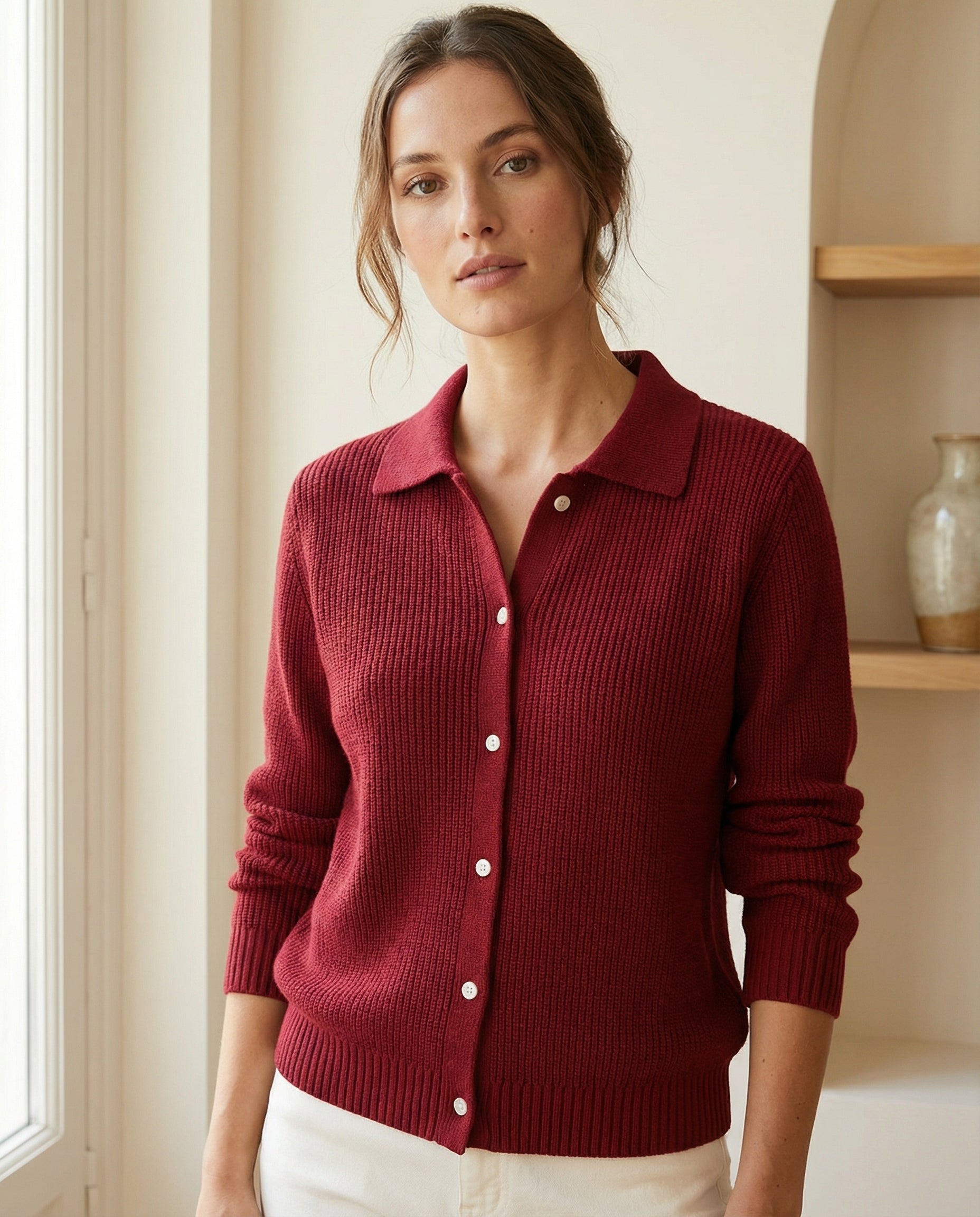 Chemise maille texturée boutonnée — vue 2
