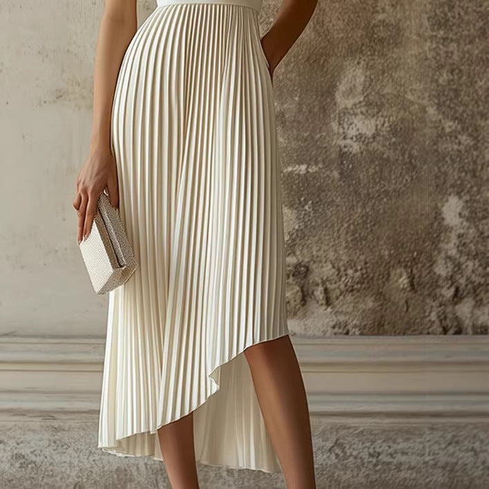 Robe midi plissée asymétrique — vue 3