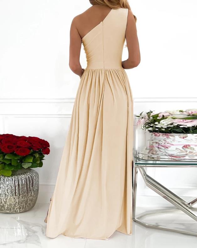 Robe longue asymétrique à fente — vue 6