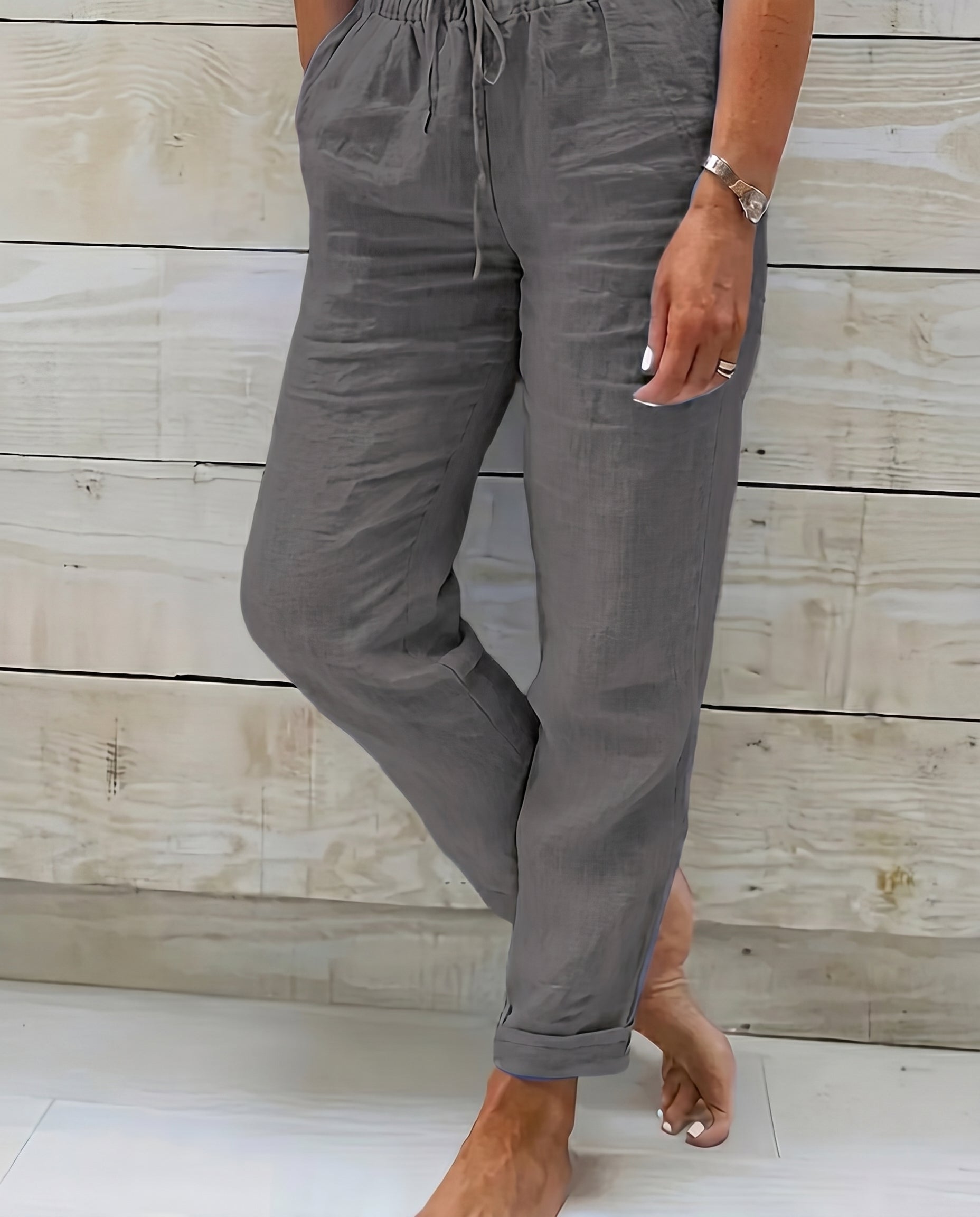 Pantalon en lin à cordon de serrage — vue 11
