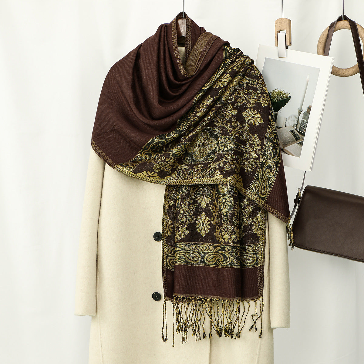 Châle oversize à motifs — vue 3