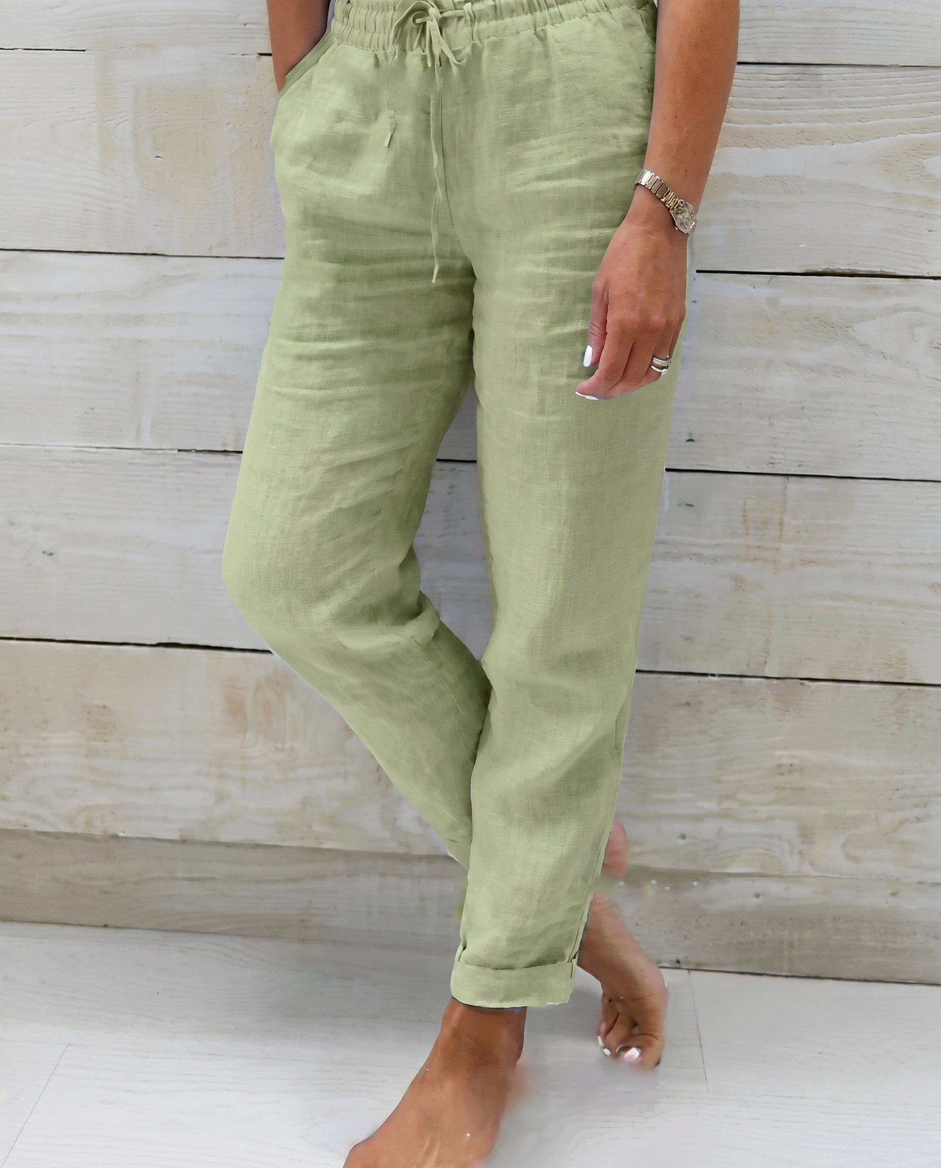 Pantalon en lin à cordon de serrage — vue 15