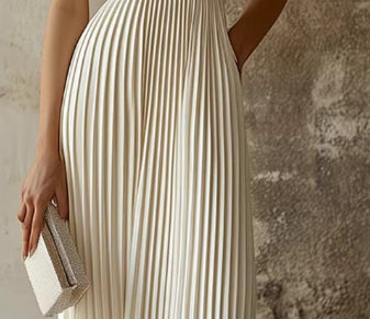 Robe midi plissée asymétrique — vue 4