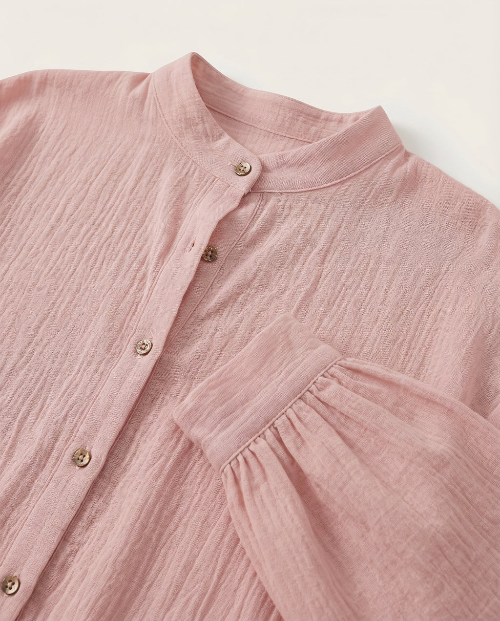 Chemise à manches longues en coton et lin — vue 10