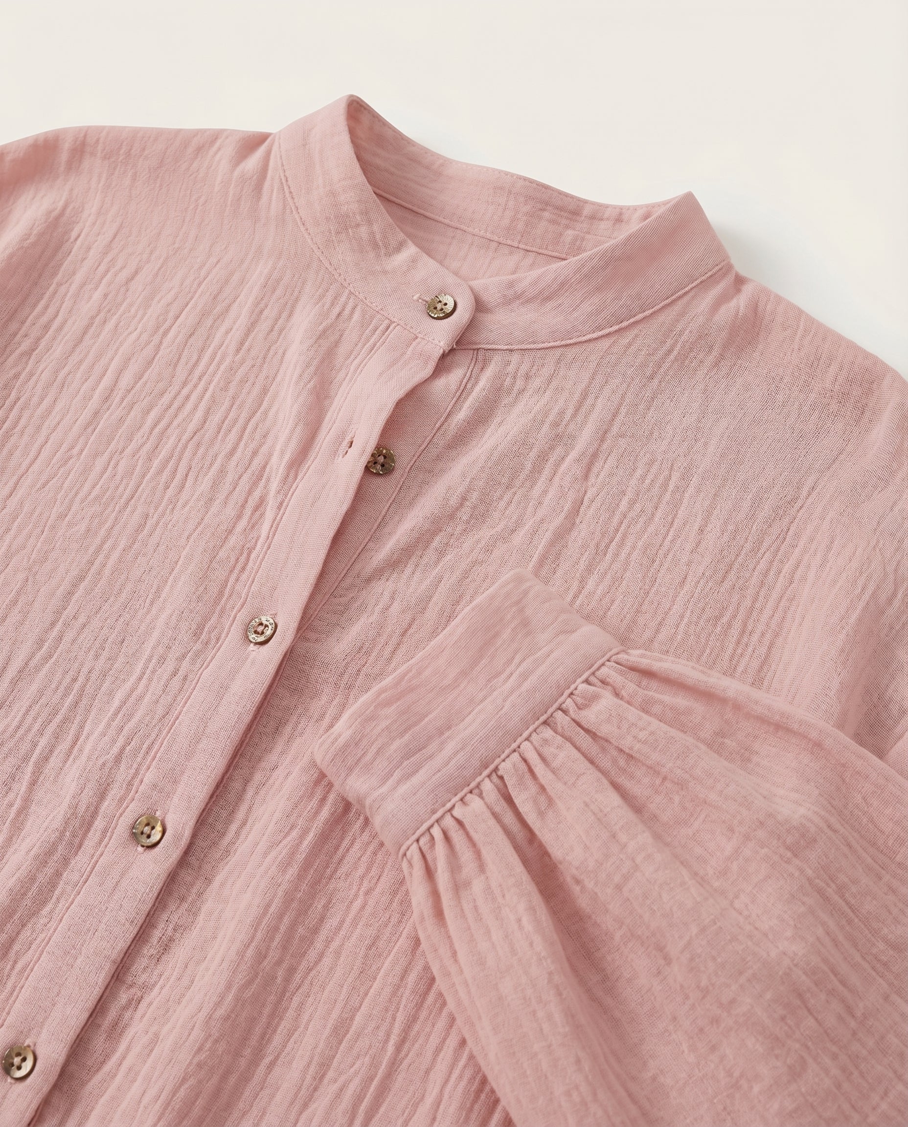 Chemise à manches longues en coton et lin — vue 10