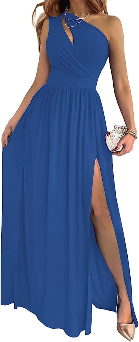 Robe longue asymétrique à fente — vue 5