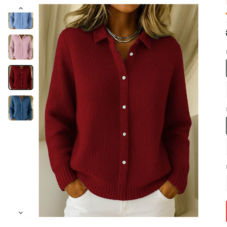 Chemise maille texturée boutonnée — vue 10