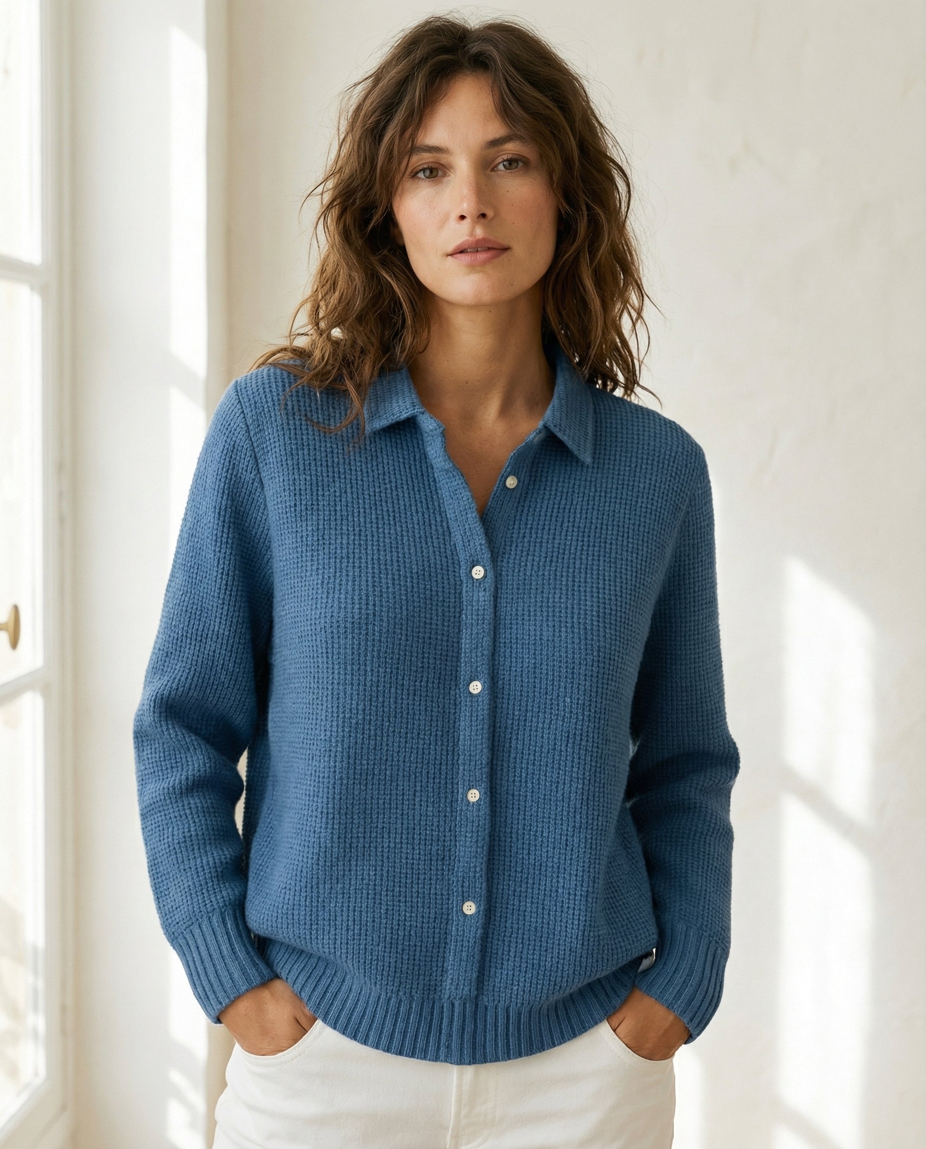 Chemise maille texturée boutonnée — vue 3